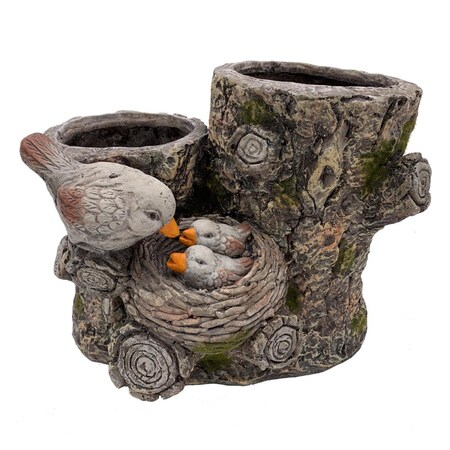 Esschert Design Faux Wood Bird Nest Planter - MGO ZYCT251